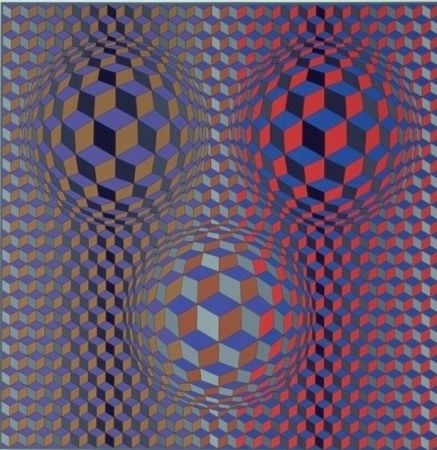 Lithograph Vasarely - Conjonction