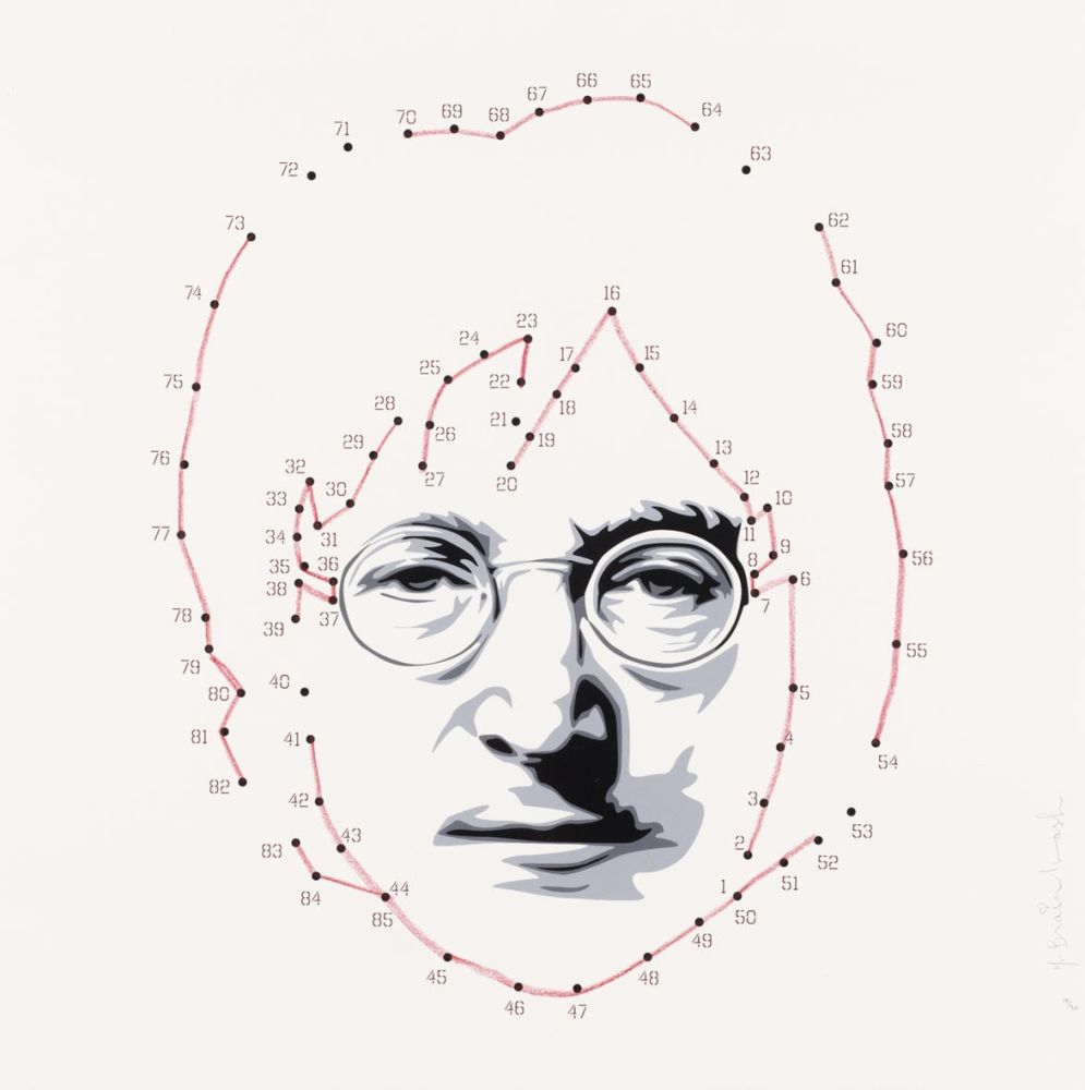 Screenprint Mr Brainwash - Connecting Lennon - Red