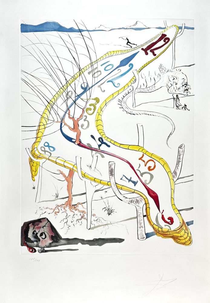 Etching Dali - Conquest of Cosmos Frozen Watches of Space Time