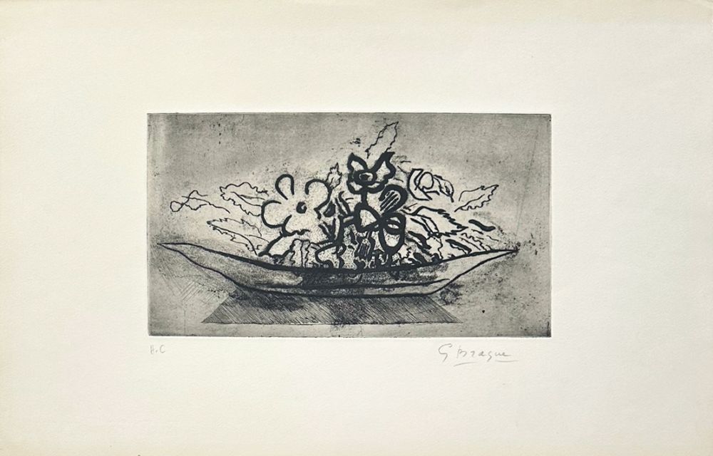 Etching Braque - Corbeille de fleurs