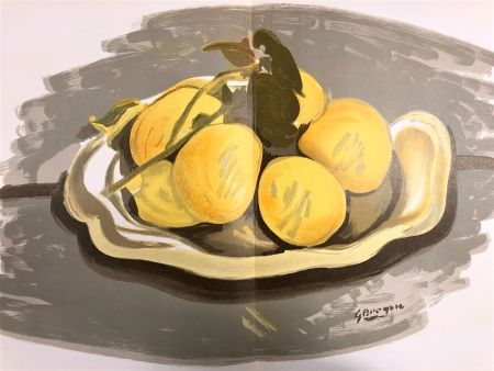 Lithograph Braque - Corbeille de fruits