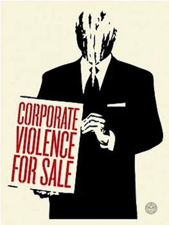 Screenprint Fairey - Corporate Violence for Sale