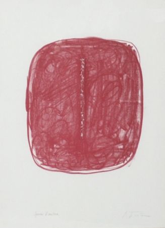 Lithograph Fontana - Corrente (Rosso)