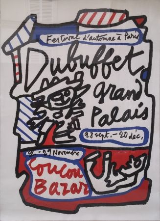Lithograph Dubuffet - Coucou Bazar - Dubuffet Grand Palais 1973 (Geant sur Arches)