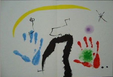 Lithograph Miró -  Couleurs a l'improviste