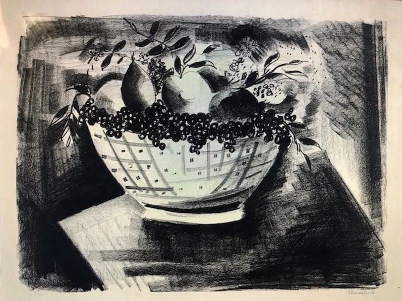 Lithograph Vlaminck - Coupe de fruits