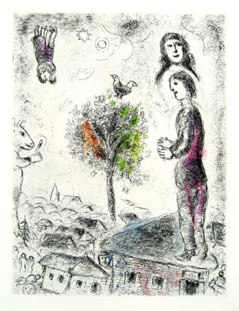 Etching And Aquatint Chagall - Couple