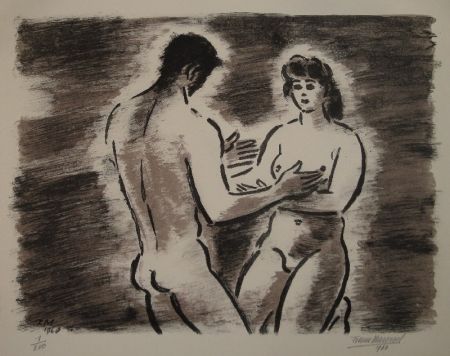 Lithograph Masereel - Couple de nus