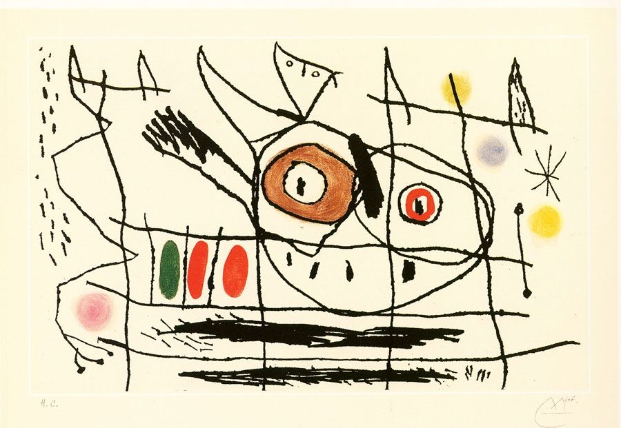 Etching And Aquatint Miró - Couple d'oiseaux
