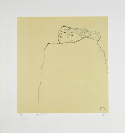 Lithograph Schiele - Couple Endormi, 1909 | Sleeping Couple, 1909