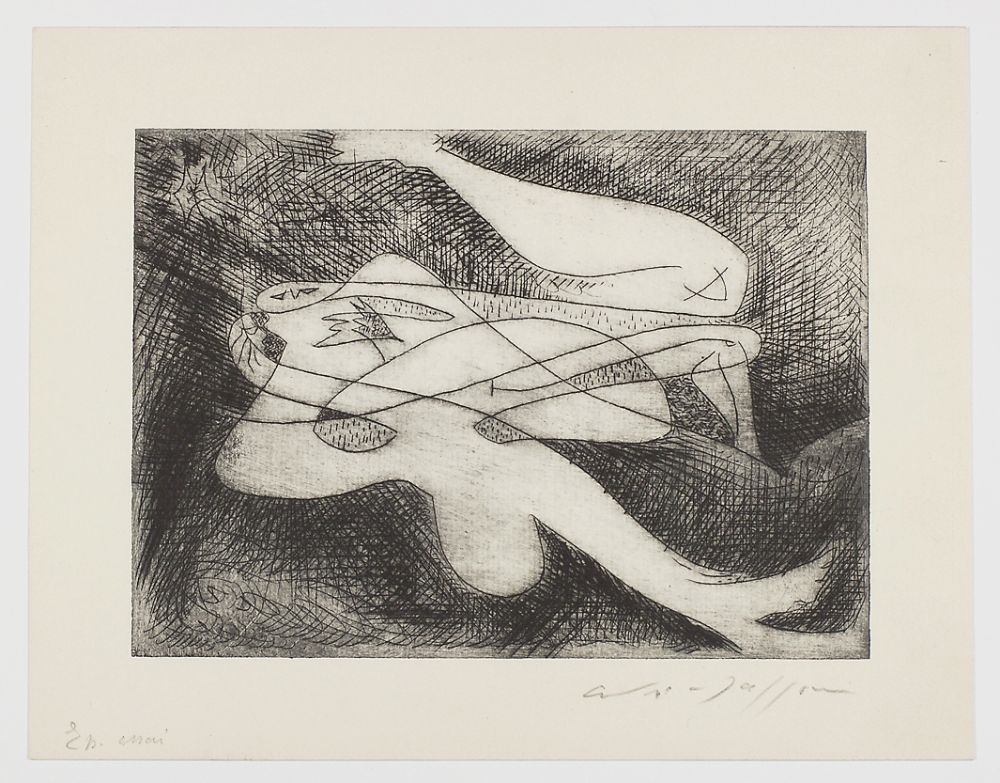 Drypoint Masson - Couple étendu (Spreading couple)