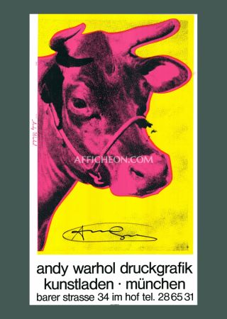 Screenprint Warhol - 'Cow Wallpaper (Yellow/Pink)' 1983 Silkscreen (Hand-signed)