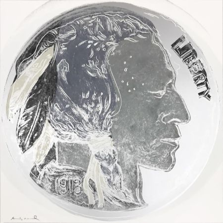 Screenprint Warhol - Cowboys and Indians: Indian Head Nickel II.385