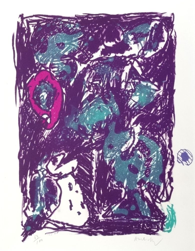 Lithograph Alechinsky - Crayon sur coquille - Le rare heureux