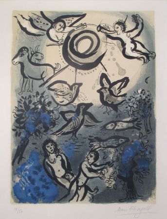 Lithograph Chagall - Creation