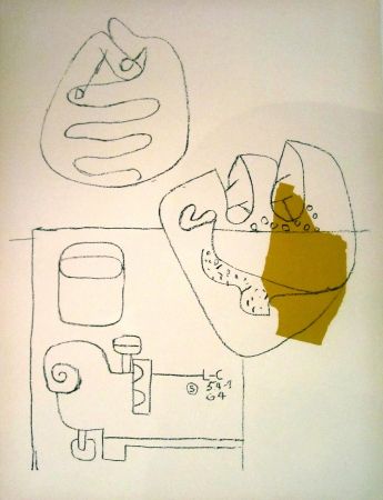 Lithograph Le Corbusier - Crossed Hands
