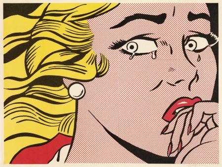 Lithograph Lichtenstein - Crying Girl