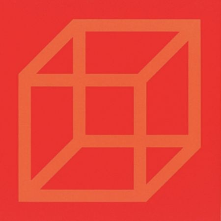 Linocut Lewitt - Cubes in Color on Color (Yellow/Red)_copy
