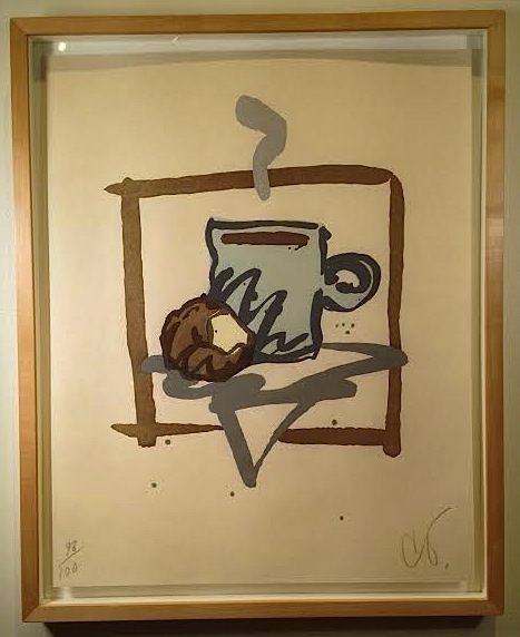 Woodcut Oldenburg - Cup of Joe with Donut