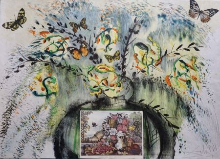Lithograph Dali - Currier and Ives Les Fleurs et Fruite