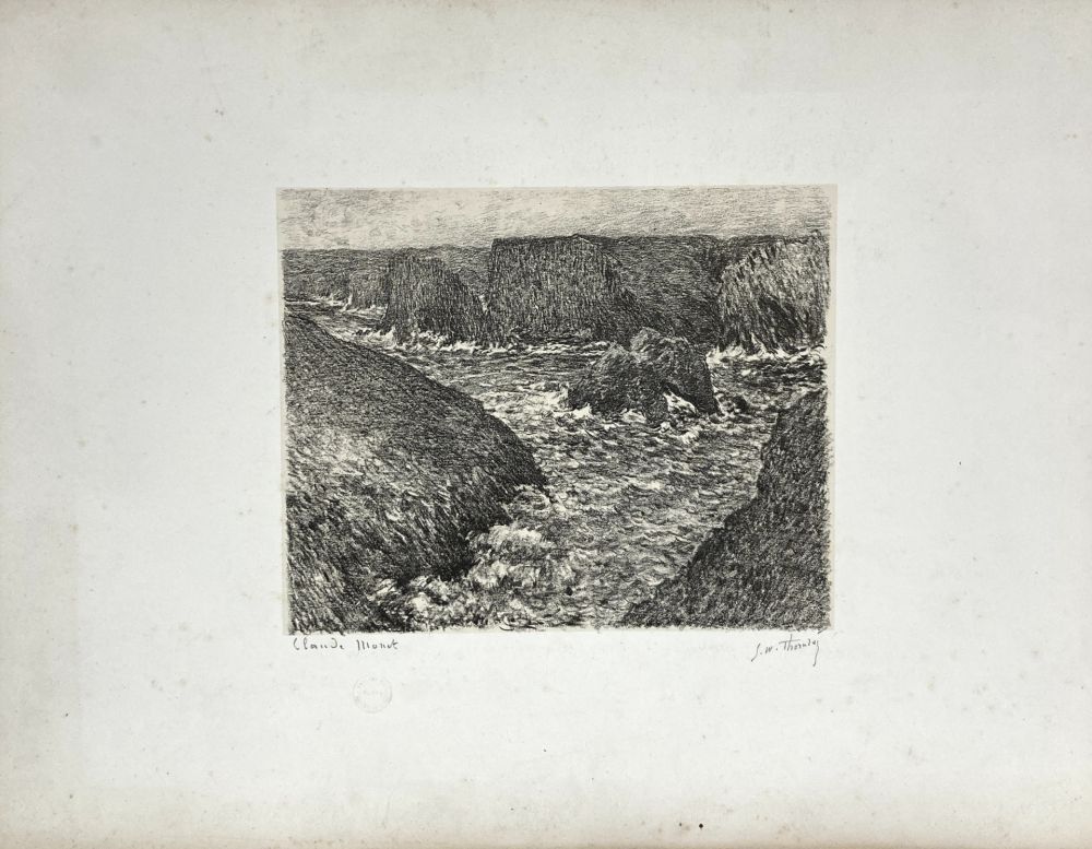 Lithograph Monet - Côte rocheuse. Vers 1892. 