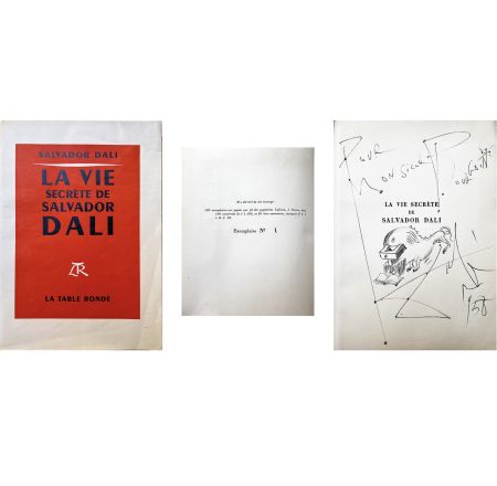 Illustrated Book Dali - DALI LA VIE SECRÈTE DE SALVADOR DALI (1952) : le n°1 avec dessin original