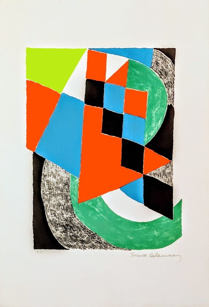 Lithograph Delaunay - Damiers verts 