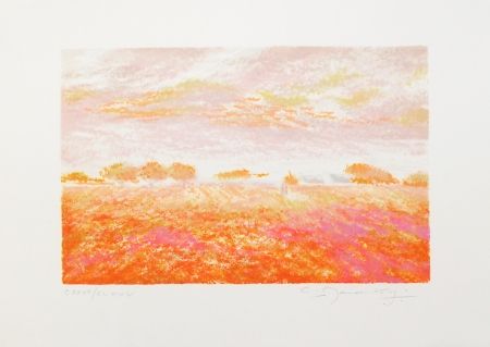 Lithograph Manoukian - Dans les champs / In the Fields