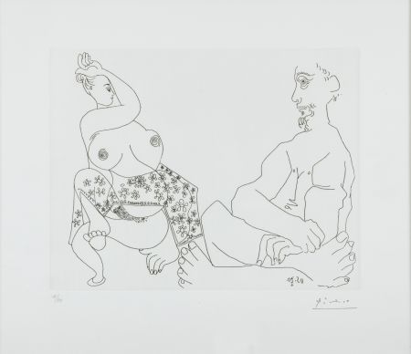 Engraving Picasso - Danse du Ventre devant Homme impassible