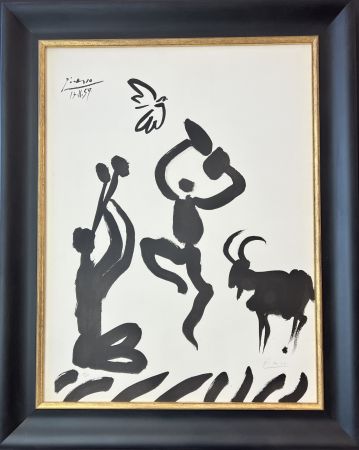 Lithograph Picasso - Danseur et musicien