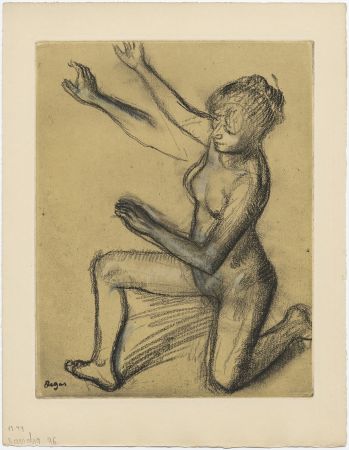 Etching And Aquatint Degas - Danseuse : étude de nu et mouvements (vers 1896)