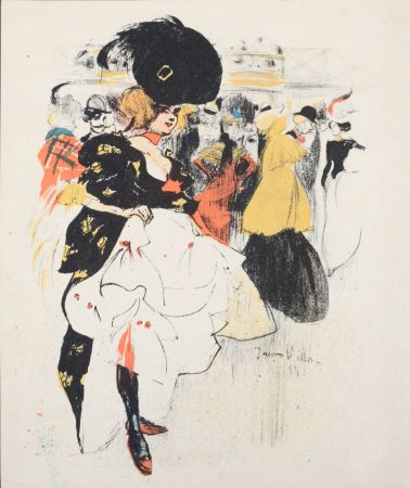Lithograph Villon - Danseuses au Moulin Rouge, 1899