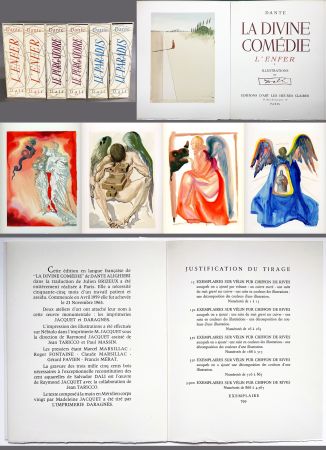 Illustrated Book Dali - Dante : LA DIVINE COMÉDIE. 6 volumes. 100 planches couleurs et suites de décompositions (1959-1963).