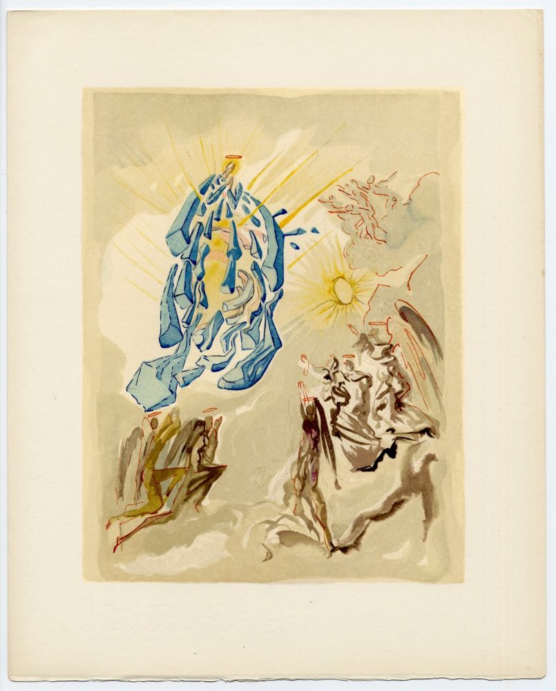 Woodcut Dali - Dante recouvre la vue. La Divine Comédie (Le Paradis, Chant 26)