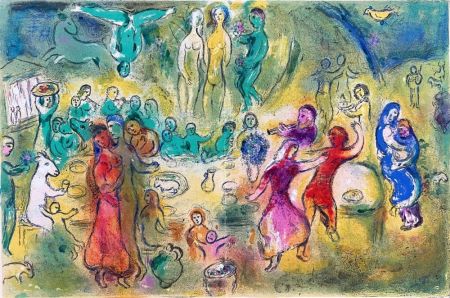 Lithograph Chagall - Daphnes and Chloé, Planche XLI