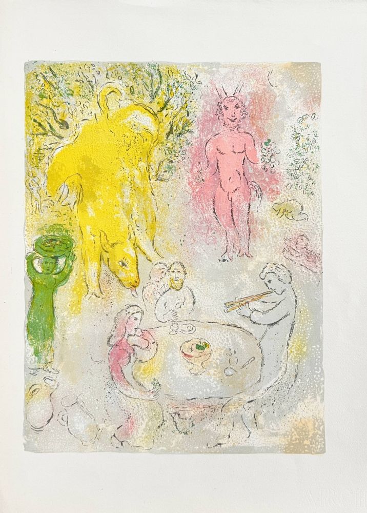 Lithograph Chagall - Daphnes and Chloé, planche XXIII