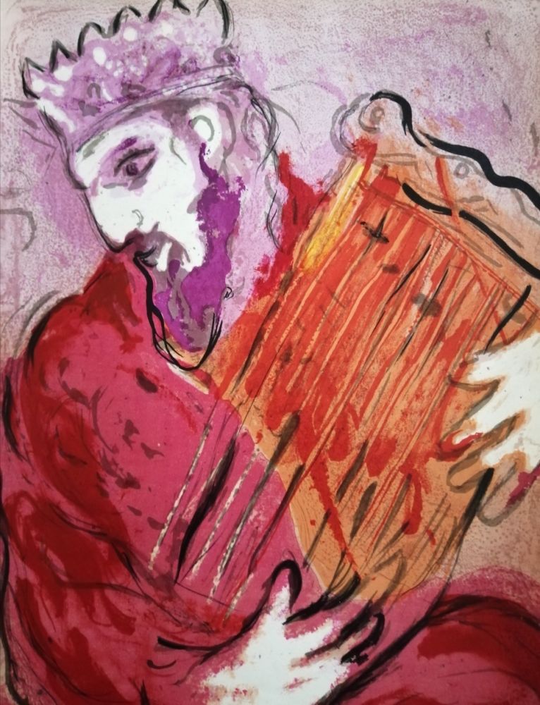 Lithograph Chagall - David