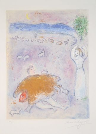 Lithograph Chagall - D.C Daphne And Chloe - M317