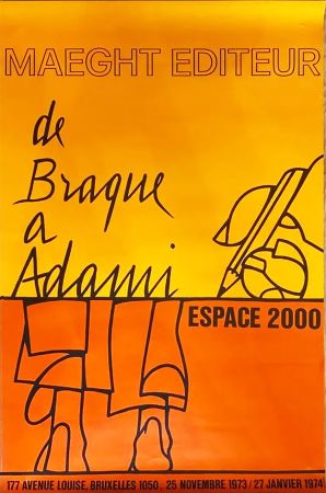 Poster Adami - DE BRAQUE À ADAMI : Exposition 1974. Affiche originale.