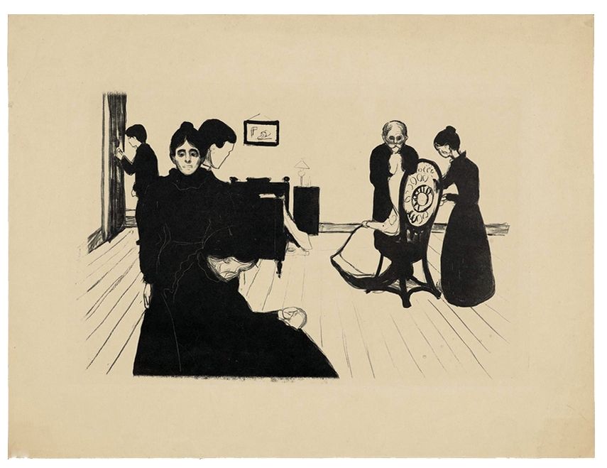 Lithograph Munch - Death in the Sickroom
