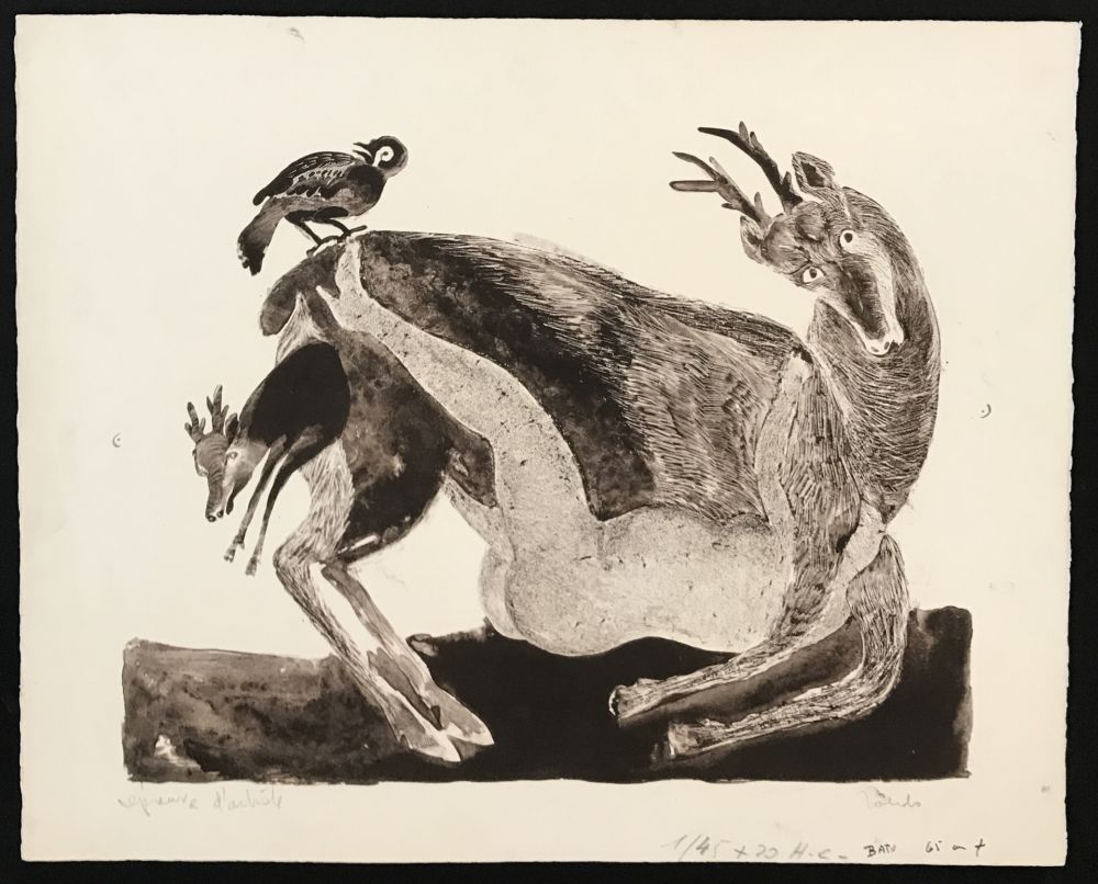 Lithograph Toledo - Deer