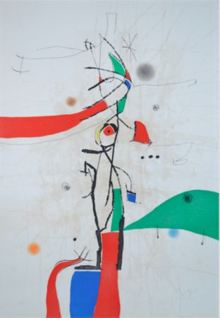 Etching And Aquatint Miró - Demi Mondaine A Sa Fenetre - D742