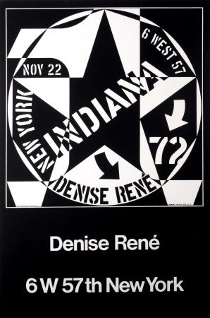 Lithograph Indiana - Denise René - Hand-signed