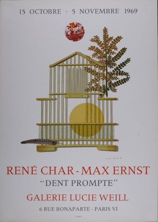 Lithograph Ernst - Dent Prompte, Galerie Lucie Weill, 1969