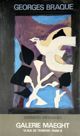 Lithograph Braque - Derniers Messages Galerie Maeght