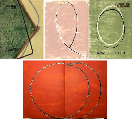 Illustrated Book Fiedler - DERRIÈRE LE MIROIR: COLLECTION COMPLÈTE des 4 volumes de la revue  consacrés François Fiedler: 26 LITHOGRAPHIES ORIGINALES (de 1959 à 1974).