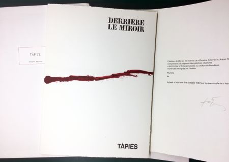 Illustrated Book Tàpies - DERRIÈRE LE MIROIR n° 180 . TÀPIES . 1969. TIRAGE DE LUXE SIGNÉ.