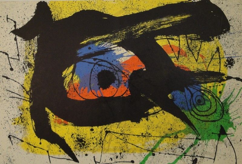 Lithograph Miró - DERRIÈRE LE MIROIR, No 203. Miró.