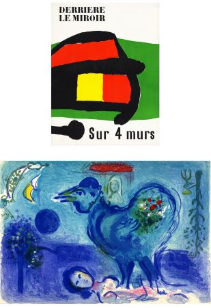 Illustrated Book Chagall - Derrière le Miroir n° 107-108-109. SUR 4 MURS. PAYSAGE AU COQ (1958)