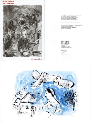 Illustrated Book Chagall - Derrière le miroir N° 225. CHAGALL. 1 LITHOGRAPHIE ORIGINALE EN COULEUR (1977)